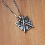 Silver Viking Double Axe Pendant Necklace Box