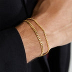 Stainless Steel Chain Bracelets Sets for Men Waterproof Twiste Cuban Link Chain Bracelet Jewelry Gifts for Dad