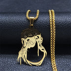 Christ Jesus Cutout Pendant Necklace — Stainless Steel Box Chain