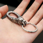 Sabertooth Tiger Carabiner Keychain Belt Clip — Stainless Steel