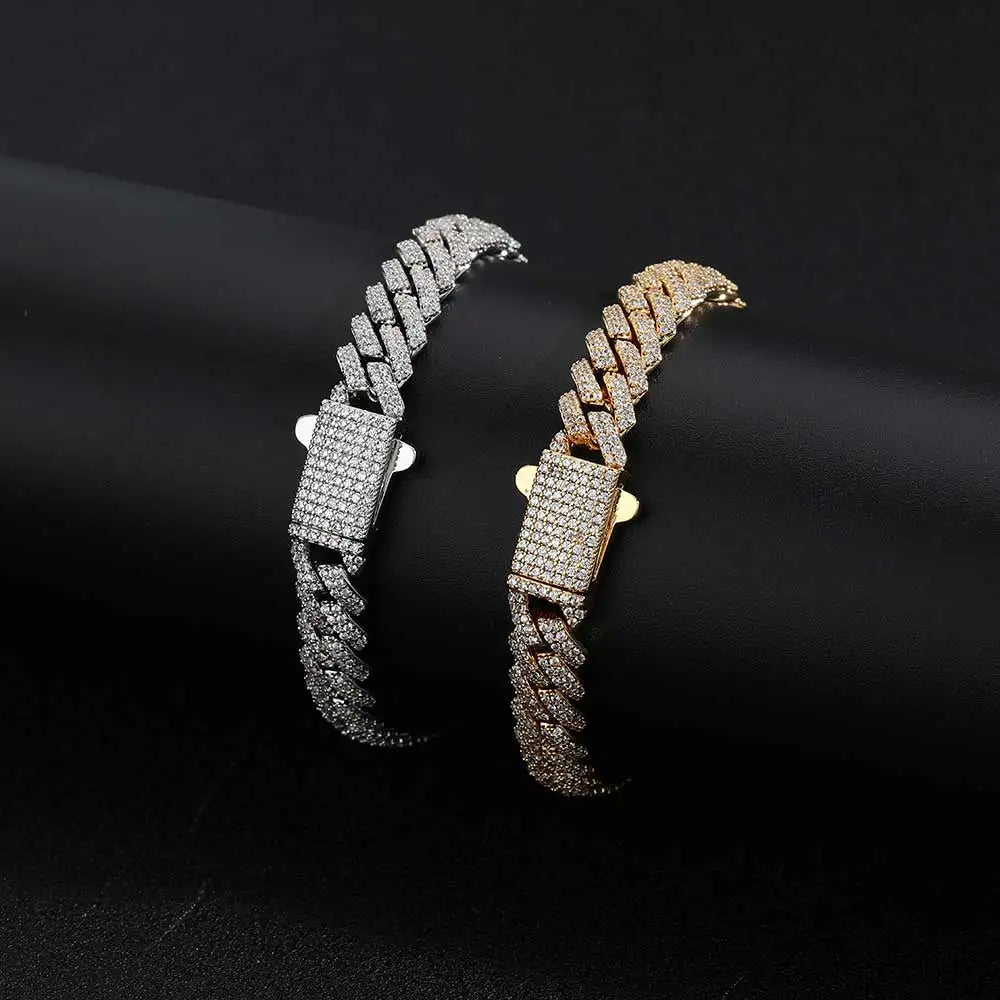 Iced Out Cuban Chain Necklace Stainless Steel 8MM