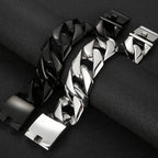Black 31MM Chunky Cuban Link Chain Bracelet for Men Heavy Stainless Steel Men's Bracelets Birthday Gifts for Dad