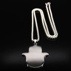 Hamsa Hand of Fatima Stainless Steel Necklaces Men Fatima´s Hand Turkish Eye Necklaces Pendants Jewelry collier homme
