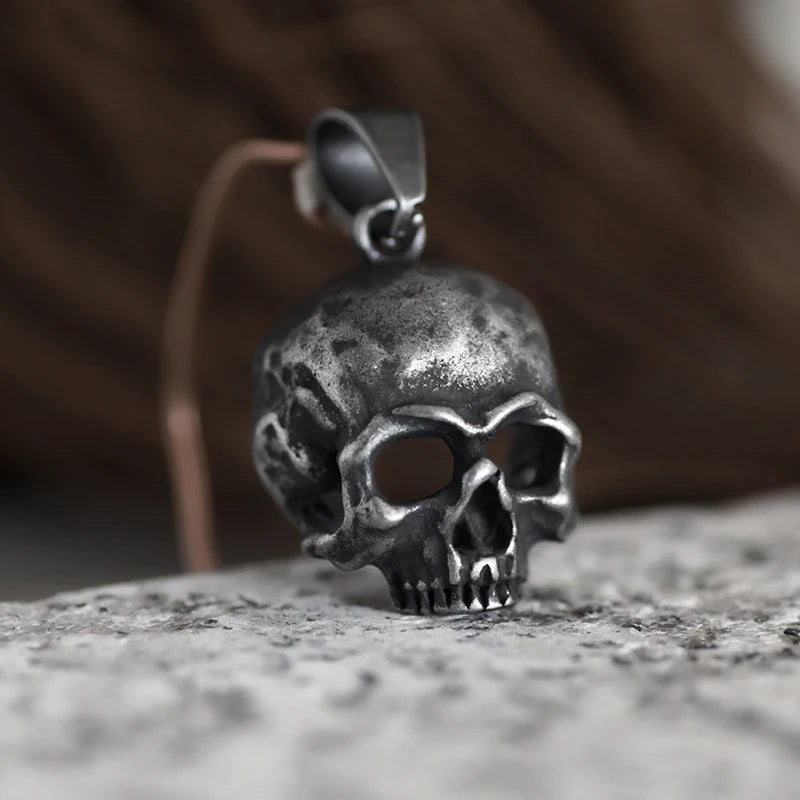 Black Skull Pendant Necklace — 316L Stainless Steel