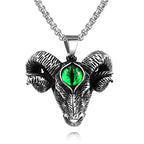 Gothic Pentagram Goat Head Pendant Necklace — Stainless Steel