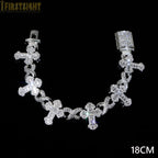 Iced Out Infinity Cross Necklace for Men Women Silver Color Prong Setting Cubic Zirconia Charm Star Link Chain Hip Hop