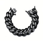 Hip Hop Black Color Stainless Steel Dense Cuban Miami Link Chain Necklaces for Men Bling Rapper jewelry Drop Shipping