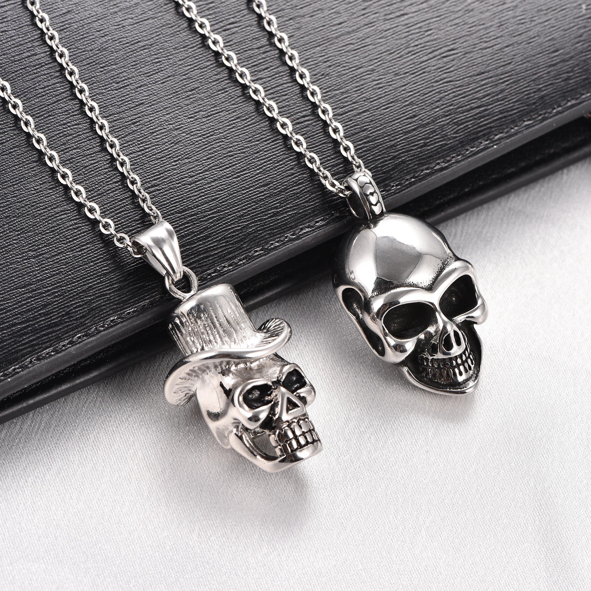 Gothic Skull Pendant Necklace — Stainless Steel