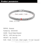 100% Solid 925 Sterling Silver Box Chain Bracelet Unisex Bangle For Men & Women Thoughtful Jewelry Gift for Birthdays/Holidays