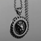 Slavic Sun Lion Amulet Pendant — Stainless Steel