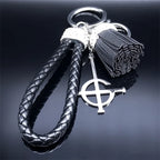 Iced Out Key Steel Pendant Ghost Tassel Crystal