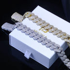 Rose Gold Cuban Bracelet Iced Out 15MM 4-Row