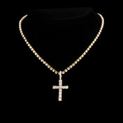 Iced Out Cross Ankh Tennis Set — Zinc Alloy Cuban