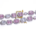 Two-Tone Iced Out Chain Necklace Opal Pink CZ