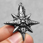 Compass Pendant Necklace — Stainless Steel