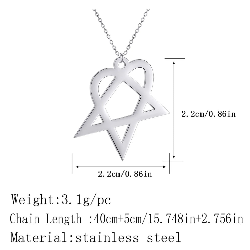 Geometric Triangle Star Necklace — Stainless Steel