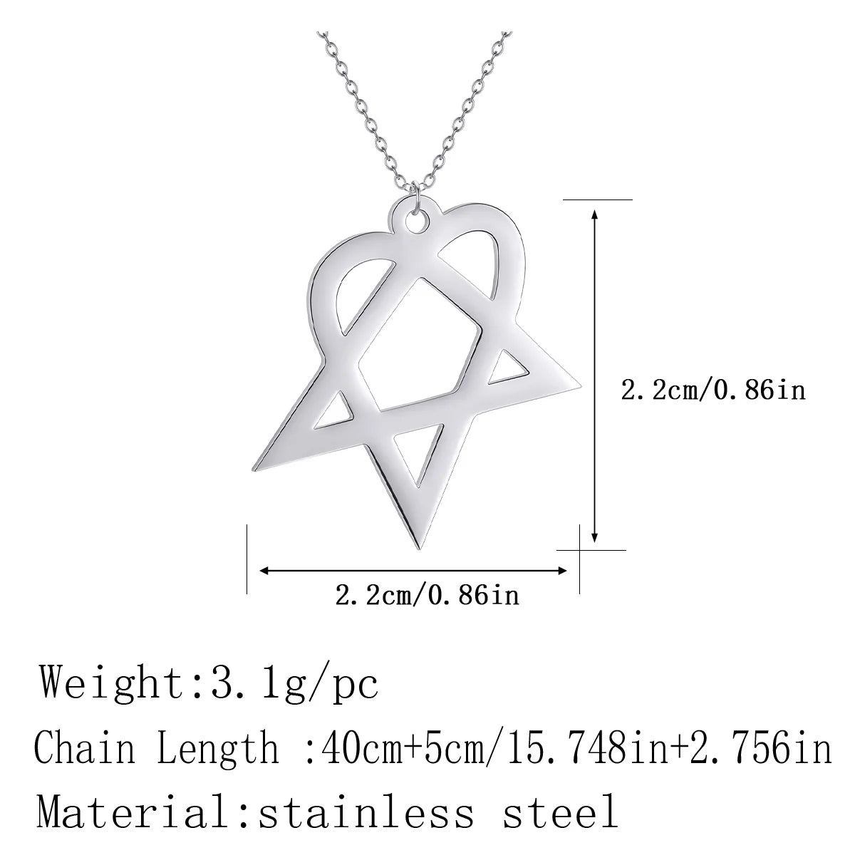 Geometric Triangle Star Necklace — Stainless Steel