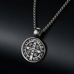 Stainless Steel Saint St. Benedict Collar Medal of San Benito Necklace Men Women Spiritual Virgin Mary Pendant Necklace