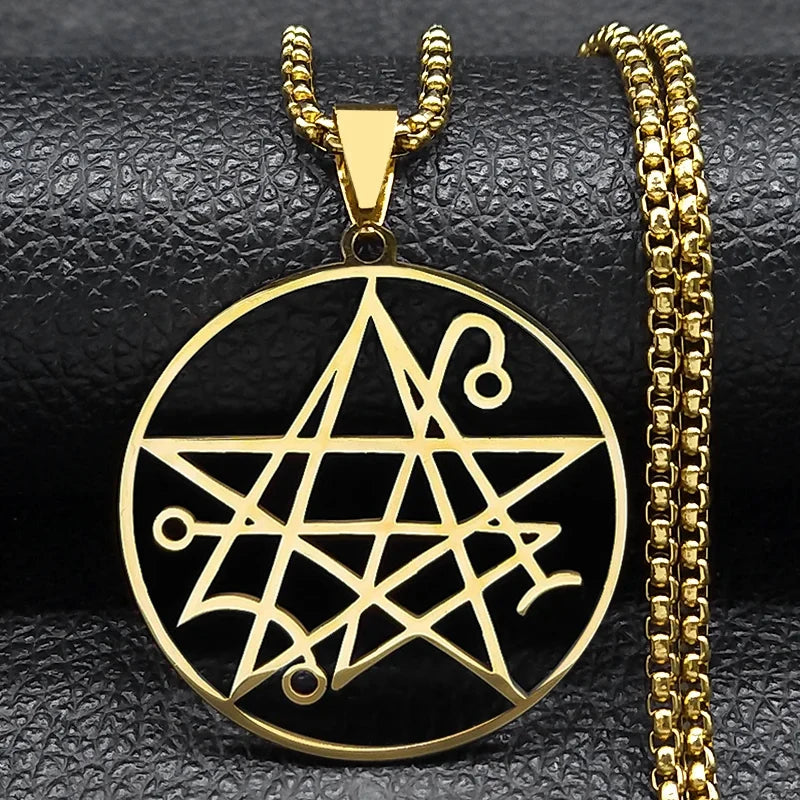 Necronomicon Satan Pendant Necklace — Stainless Steel