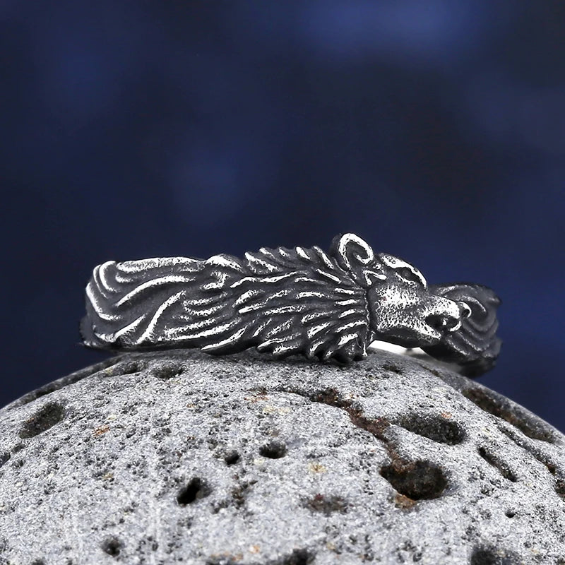 Vintage Viking Wolf Ring — Stainless Steel