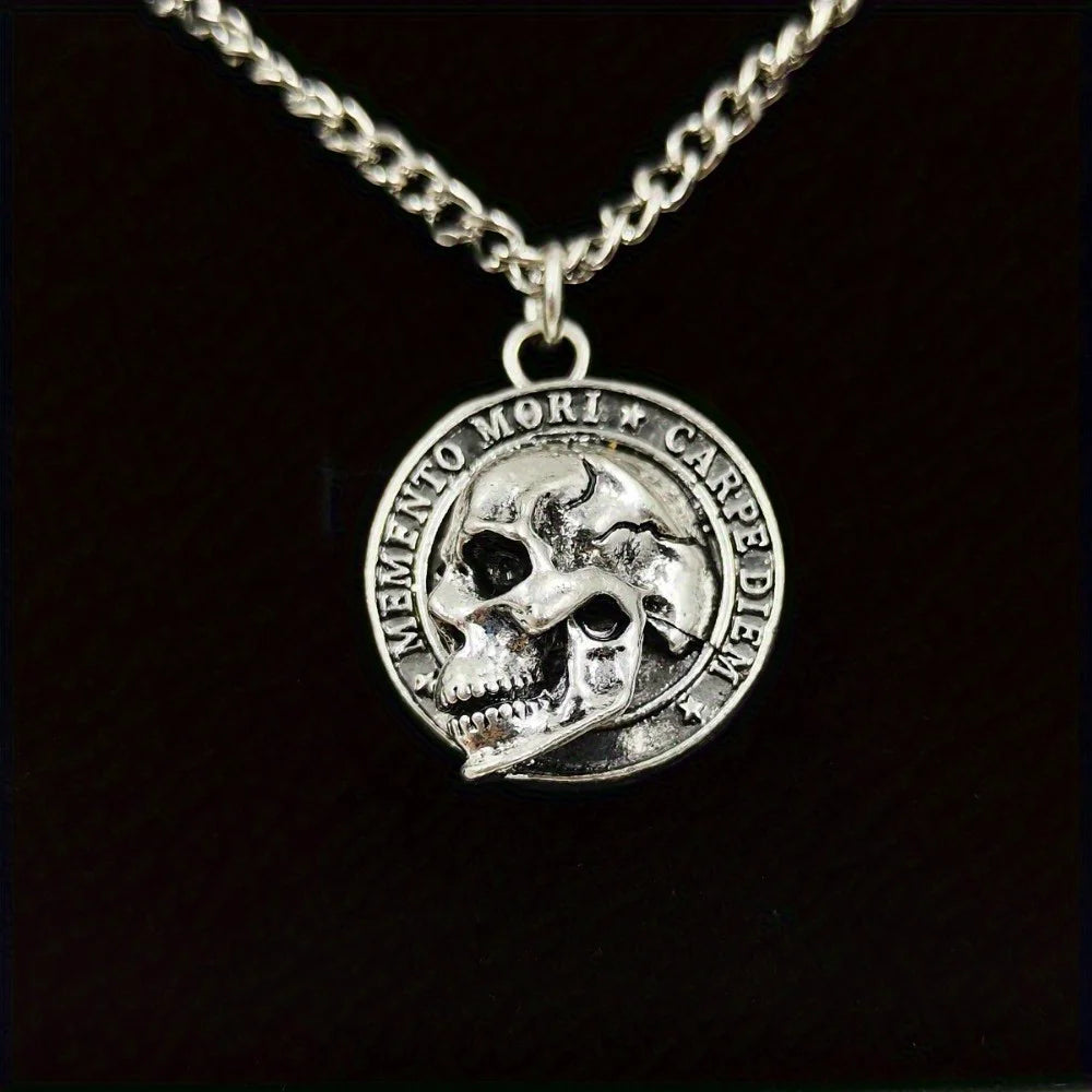 Skull Pendant Necklace — Gothic Sweater Chain