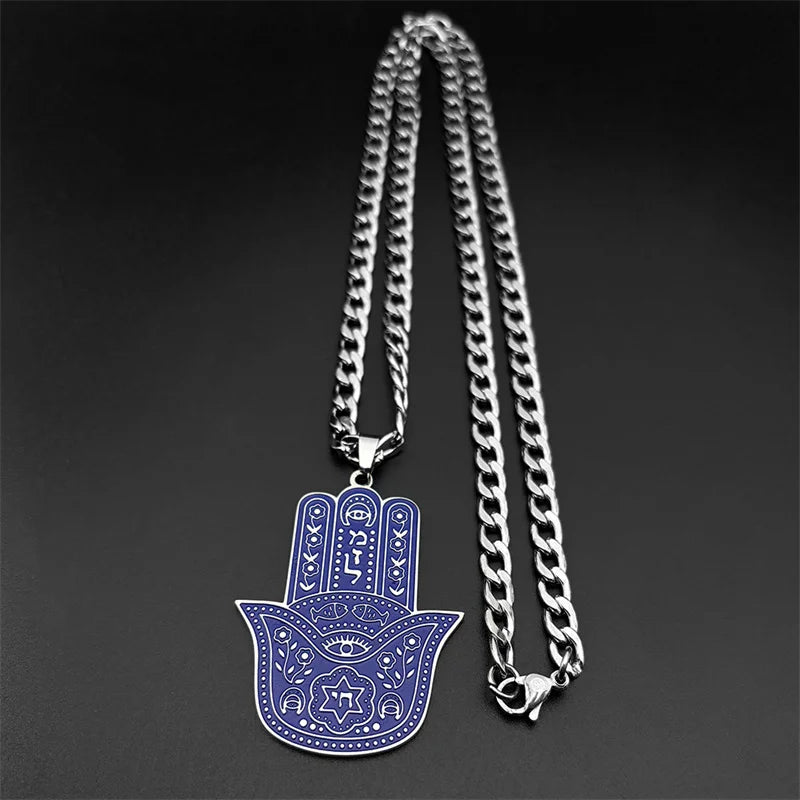 Fatima Hand Pendant Necklace — Silver