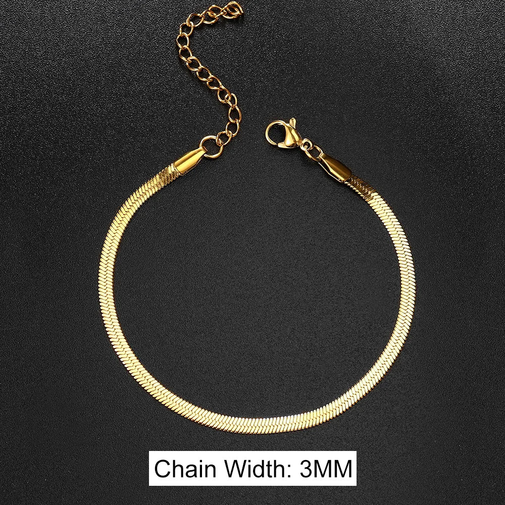 Stainless Steel Snake Bracelet Blade Chain