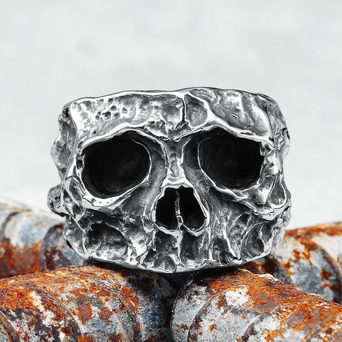 Broken Skull Cranium Ring — Stainless Steel