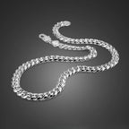 Miami Cuban Link Chain Necklace — Silver-Tone 8mm