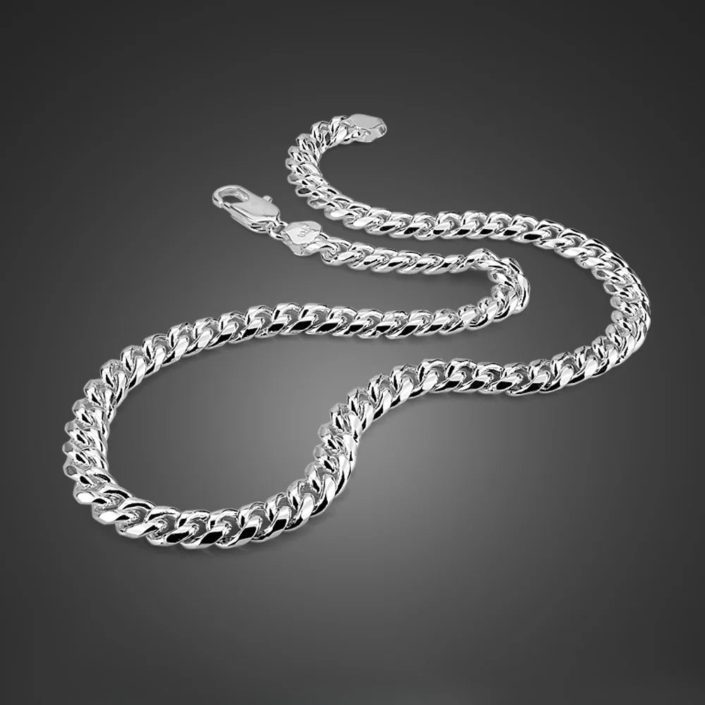 Miami Cuban Link Chain Necklace — Silver-Tone 8mm