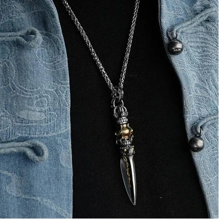 Retro Rotatable Vajvakilaka Pendant For Men Jewelry Lucky Blessing Vajra Male Amulet Necklace Accessories