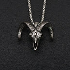 Vintage 316L Stainless Steel Goat Necklace Hanging Men Chain Street Hip Hop Style Gothic Skull Pendant Jewelry Accessories