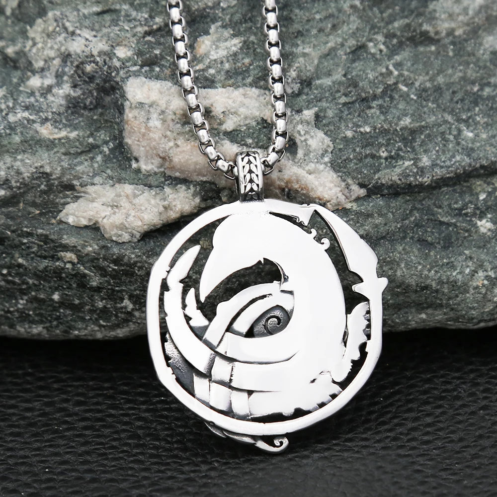 Viking Odin Raven Pendant — Stainless Steel