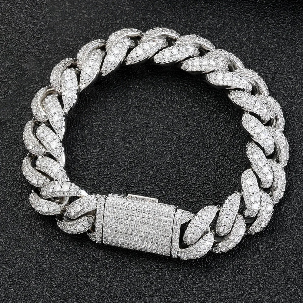Iced Out Cuban Bracelet Stainless Steel 15MM
