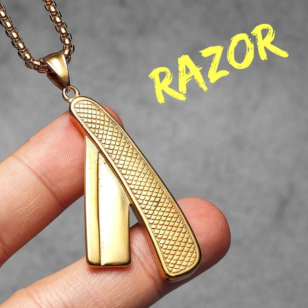 Barber Tools Pendant Necklace — Stainless Steel