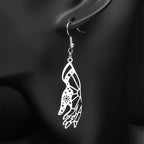 Gothic Star Silver Earrings Witchcraft Sun Palm