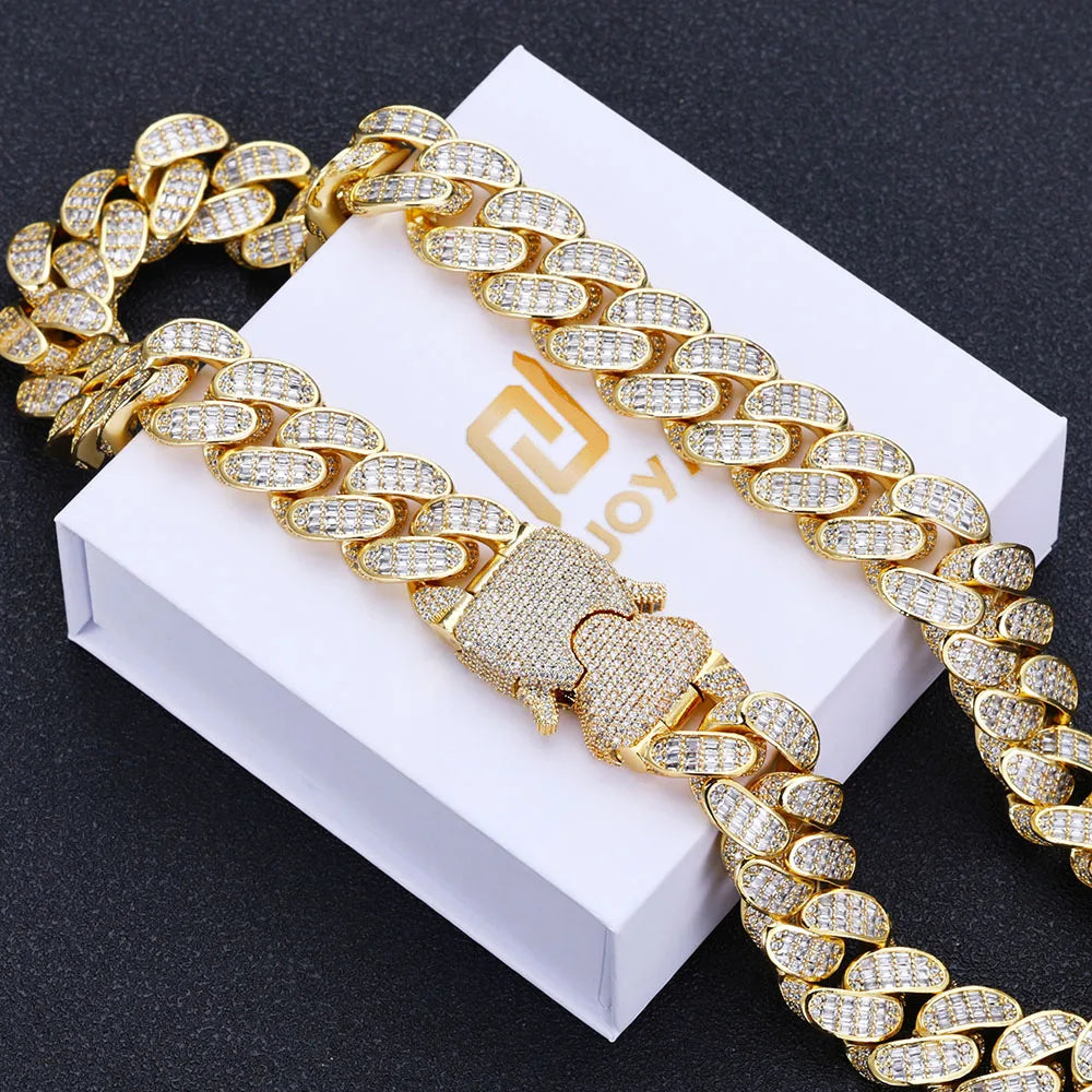 Iced Out Cuban Necklace Stainless Steel 18MM