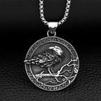 Viking Raven on Branch Tree of Life Necklace — Stainless Steel