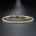 Fashion 2.5mm Zirconia Tennis Bracelet for Women Crystal Charm Designer Tennis Thin Chain Bracelet on Hand Wedding