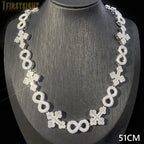 Iced Out Infinity Cross Necklace for Men Women Silver Color Prong Setting Cubic Zirconia Charm Star Link Chain Hip Hop