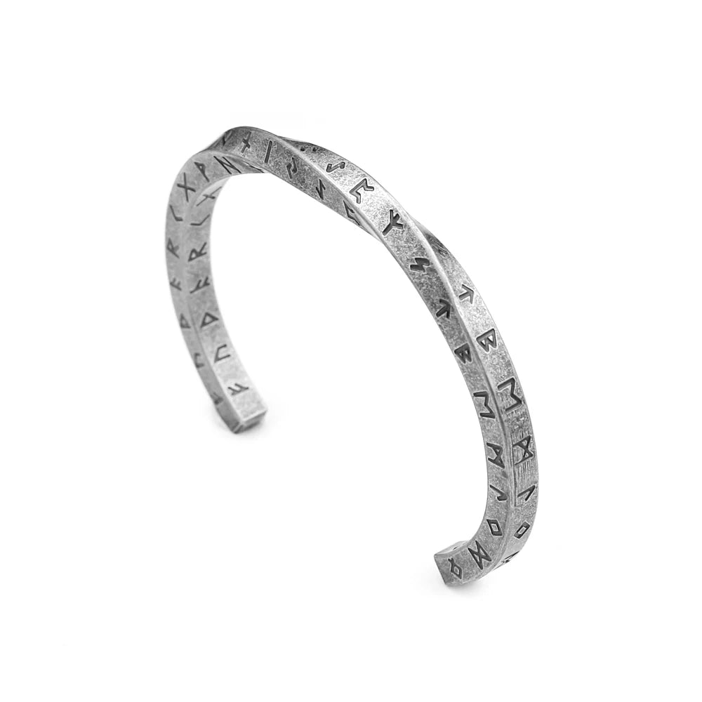 Viking Steel Bracelet 316L Mobius Runes Nordic