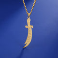 Stainless Steel Sword Necklace for Men Women Islamic Arabic Zulfiqar Sword Pendant Necklaces Muslim Jewelry Talisman