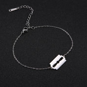Razor Blade Figaro Chain Bracelet for Men — Stainless Steel
