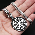 Nordic Steel Pendant Slavic Kolovrat 316L Vintage