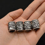 4pcs Viking Dragon Hair Braid Beads — Silver-Tone