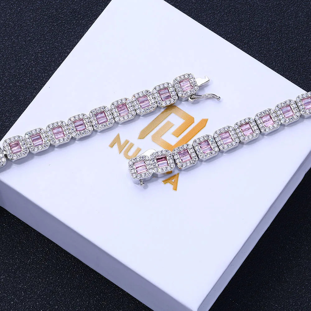 Gold Baguette Tennis Bracelet 8MM Iced Out