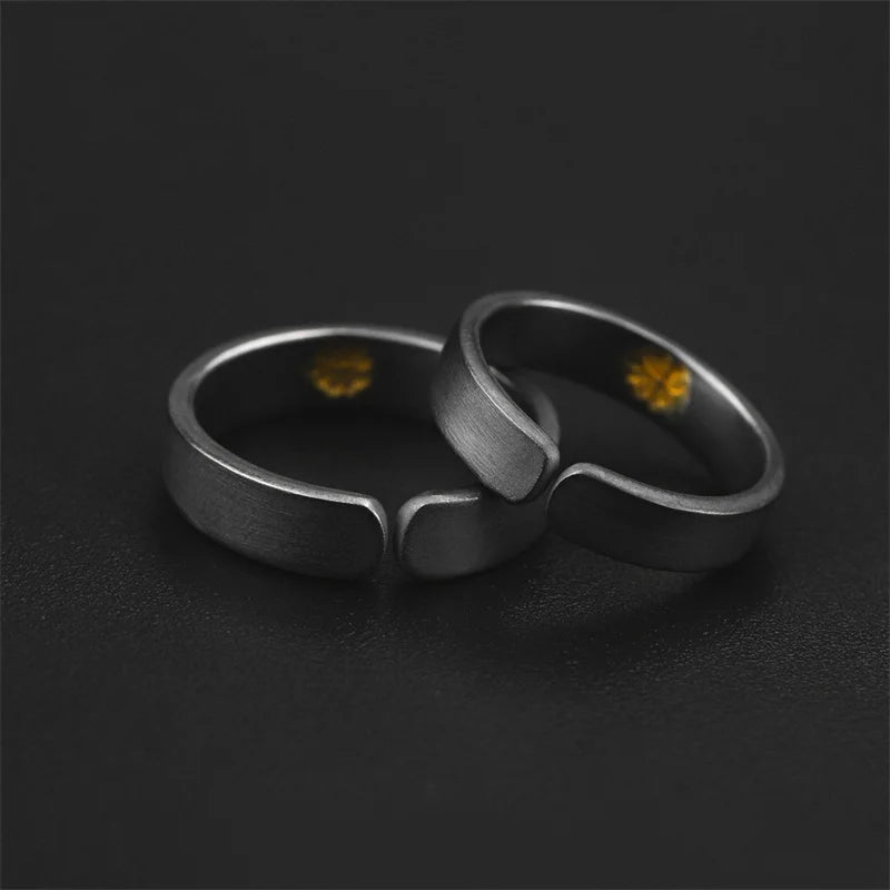 Classic Gold Clover Leaf Ring For Men Jewelry Top Quality Silver 925 Ring Open Size Male Index Finger Accessories