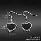Gothic Heart Silver Earrings Punk Hoop Kpop Y2k