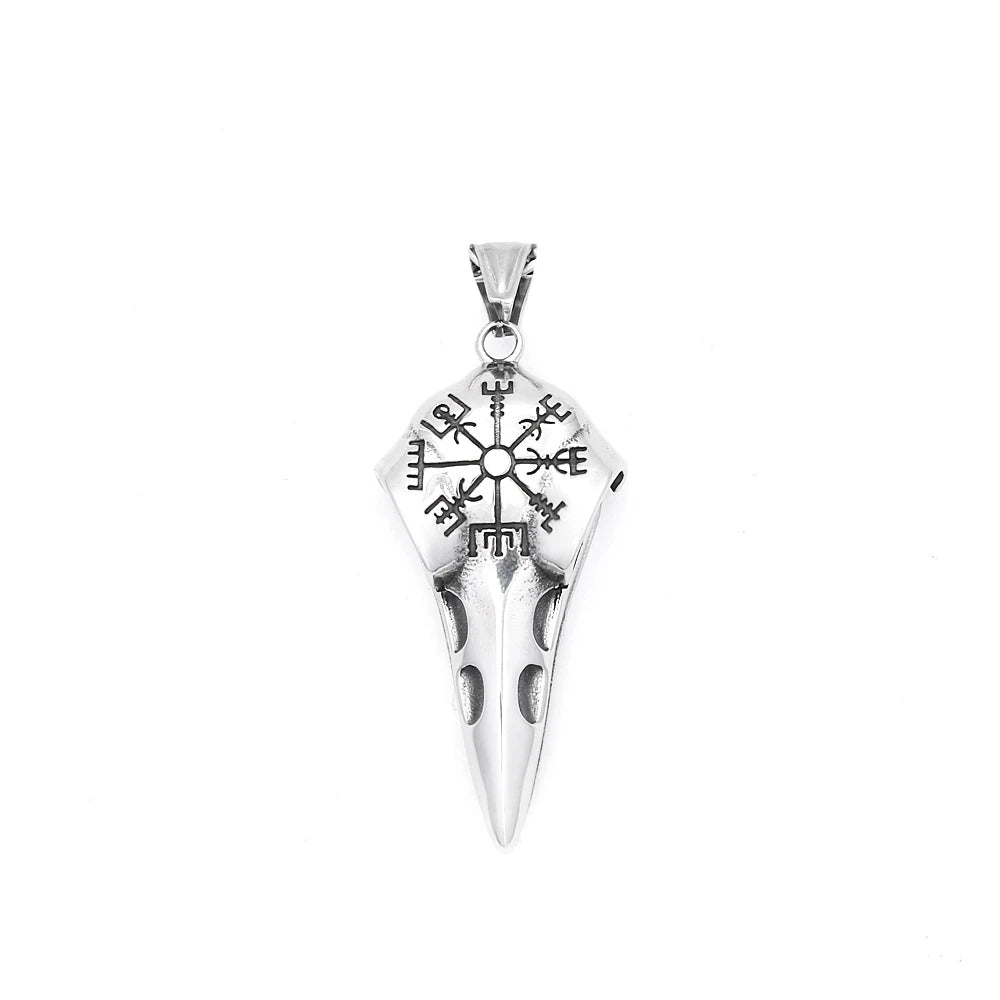 Viking Raven Stainless Steel Pendant Necklace