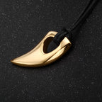 Wolf Tooth Rope Pendant — Stainless Steel
